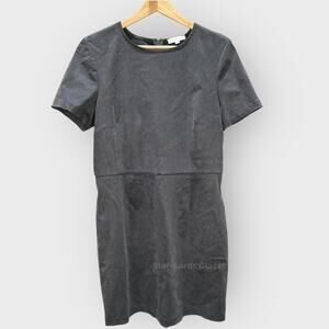 VETTA Capsule Medium Gray Short Sleeve Dress Sustainable Pockets Minimalist